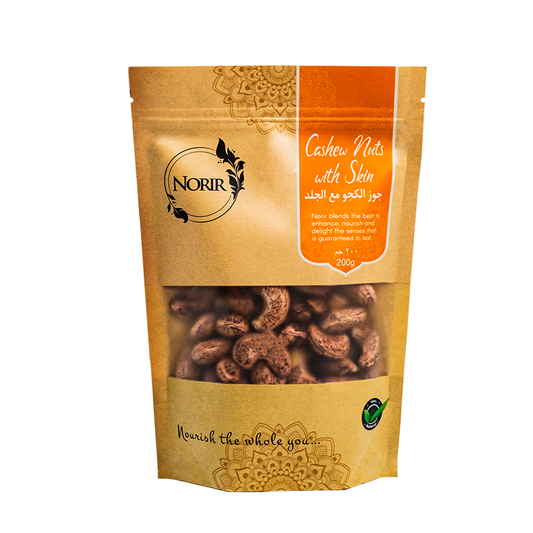 Norir Jumbo Roasted & Salted Cashew Nuts with Skin | 200g Pack | Premium Vietnamese Cashews | Zero Cholesterol