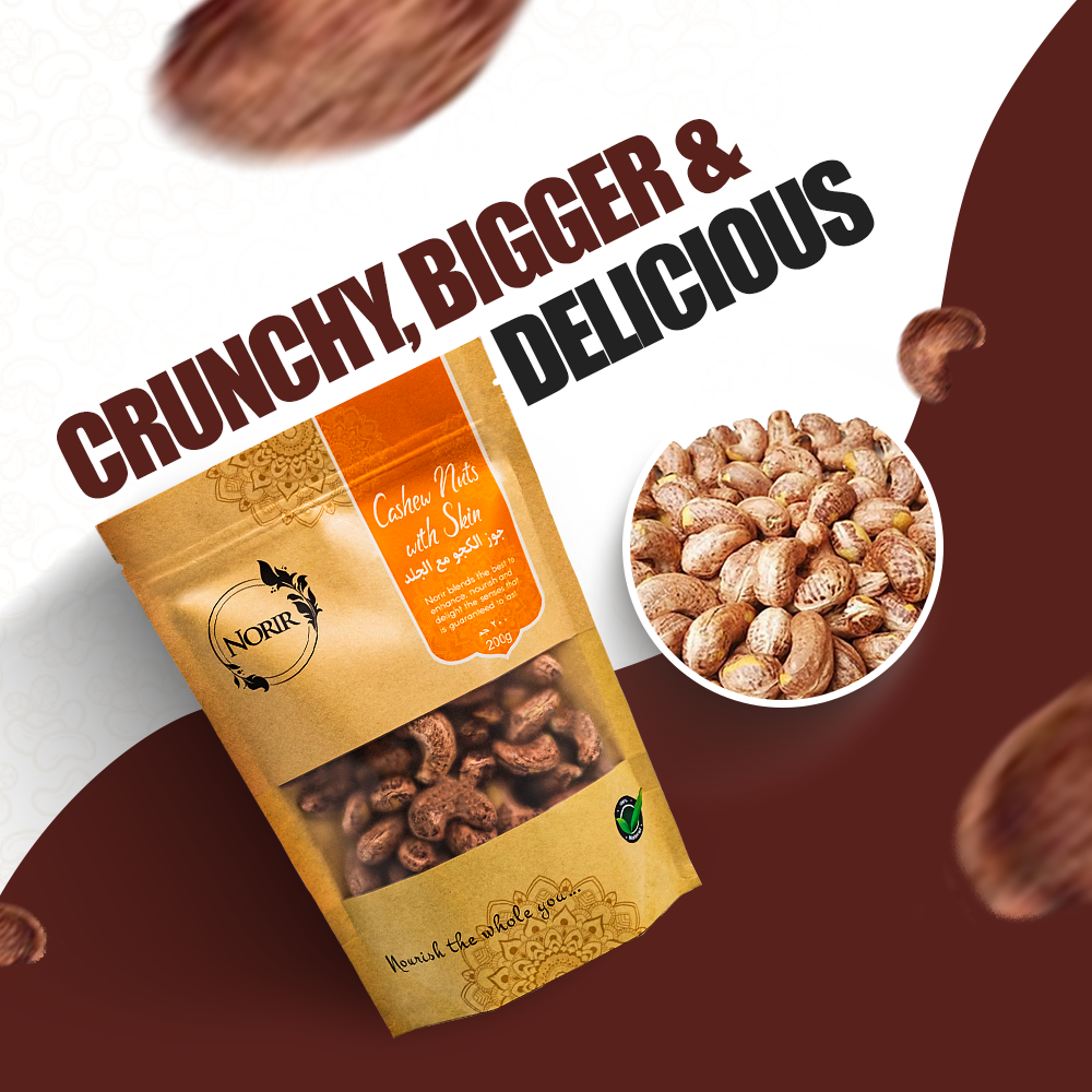 Crunchy, Bigger & Delicious Salted Cashew Nuts with Skin