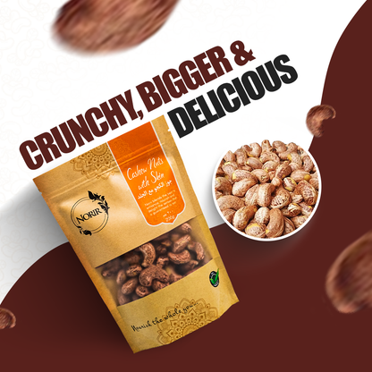Crunchy, Bigger & Delicious Salted Cashew Nuts with Skin