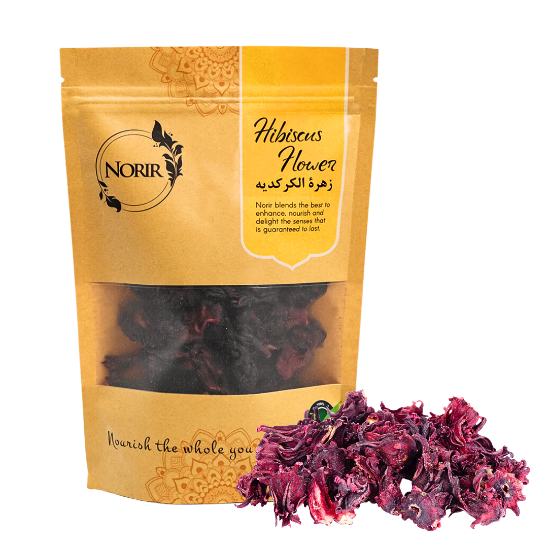 Norir 100% Natural, Sun-Dried Hibiscus Flower 75g | Pure & Raw | Herbal Tea,Supports Blood Pressure, Skin Glow, Menstrual Pain Relief, and Immunity